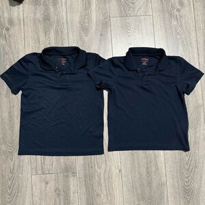 Cat‎ & Jack Navy Blue Boys School Uniform Short Sleeve Collared T-Shirt SZ 6/7
